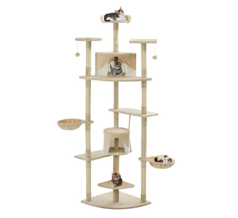 Katzenpalast Sandora XL mit Sisalseil und kuschelweichem Plüschstoff