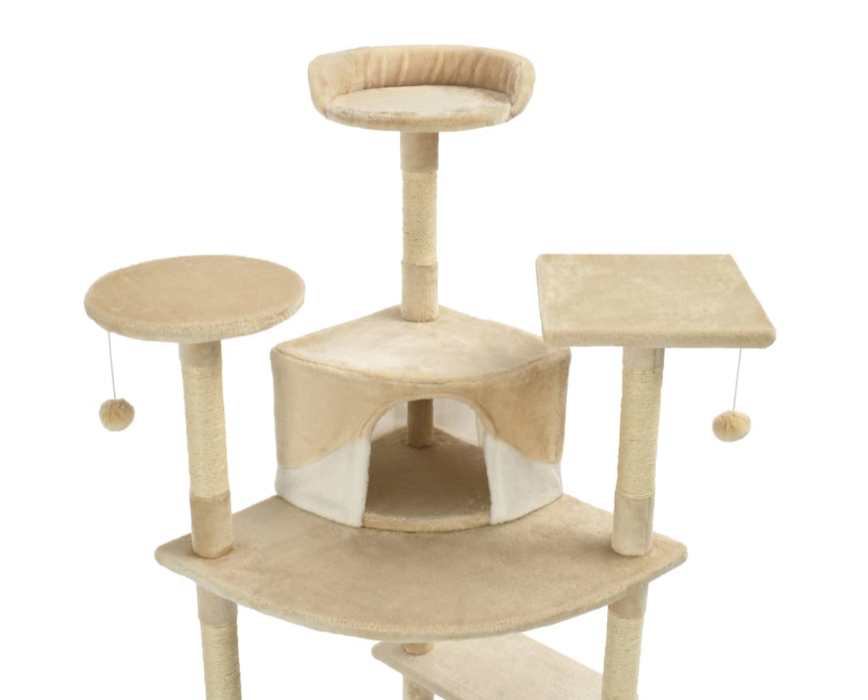 Katzenpalast Sandora XL mit Sisalseil und kuschelweichem Plüschstoff