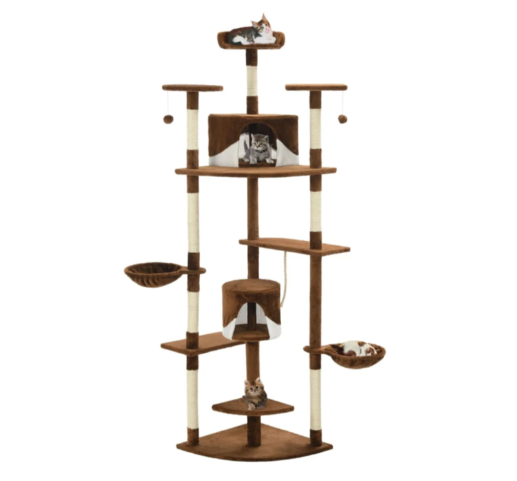 Katzenpalast Sandora XL mit Sisalseil und kuschelweichem Plüschstoff