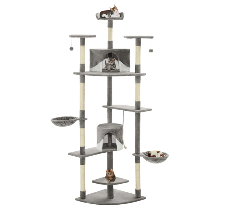 Katzenpalast Sandora XL mit Sisalseil und kuschelweichem Plüschstoff