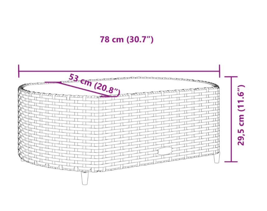 Garten-Sofagarnitur Mando mit Tisch und Kissen aus Rattan