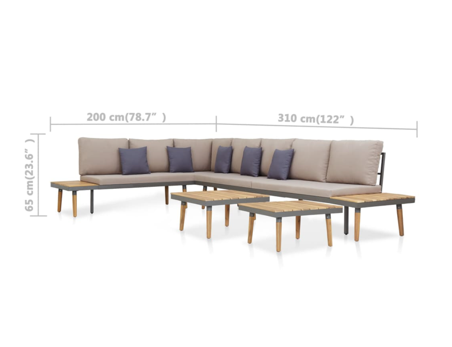 Gartenlounge Sabrina XL aus massivem Akazienholz
