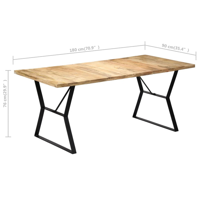 Dining table 140 x 80 x 76 cm solid mango wood