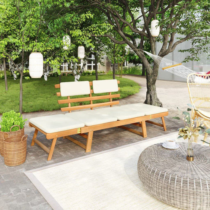 Sima garden bench (balcony lounger/sun lounger) made of solid acacia wood