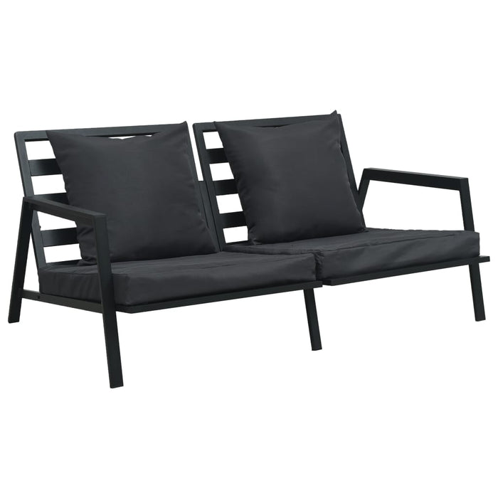 4 pcs. Garden lounge set with cushions aluminum dark gray