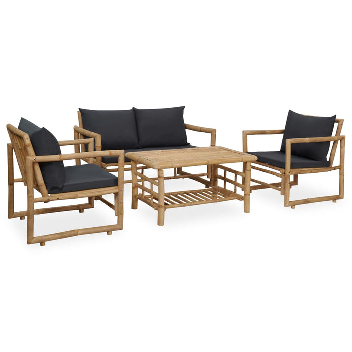 Jordi garden lounge set with bamboo cushions