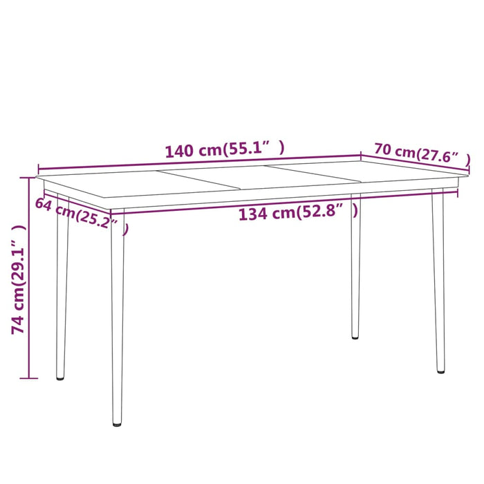 5 pcs. Black garden dining set