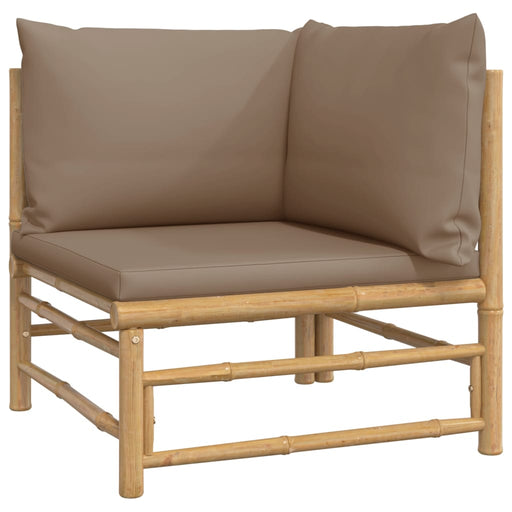 Garten-Lounge-Set Katalania mit Kissen in Taupe Bambusholz Günstig von Atiaro.com und Versandkostenfrei