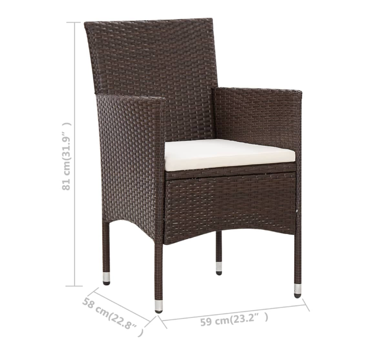 Gartenlounge-Set Arta mit Auflagen und Esstisch aus Poly Rattan