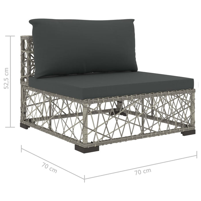 Garten-Lounge-Set Lia mit Auflagen in Grau