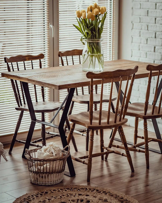 Dining table 140 x 80 x 76 cm solid mango wood