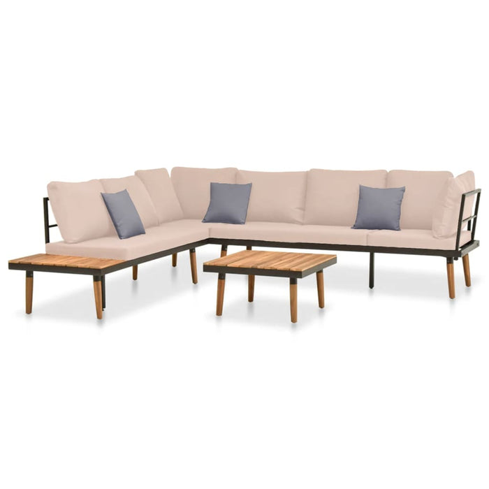 Garten-Lounge-Set Sabrina mit Auflagen aus Massivholz-Akazie Günstig und Versandkostenfrei auf Atiaro.com