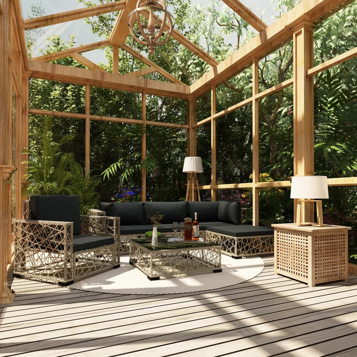 Garten-Lounge-Set Lia mit Auflagen in Grau