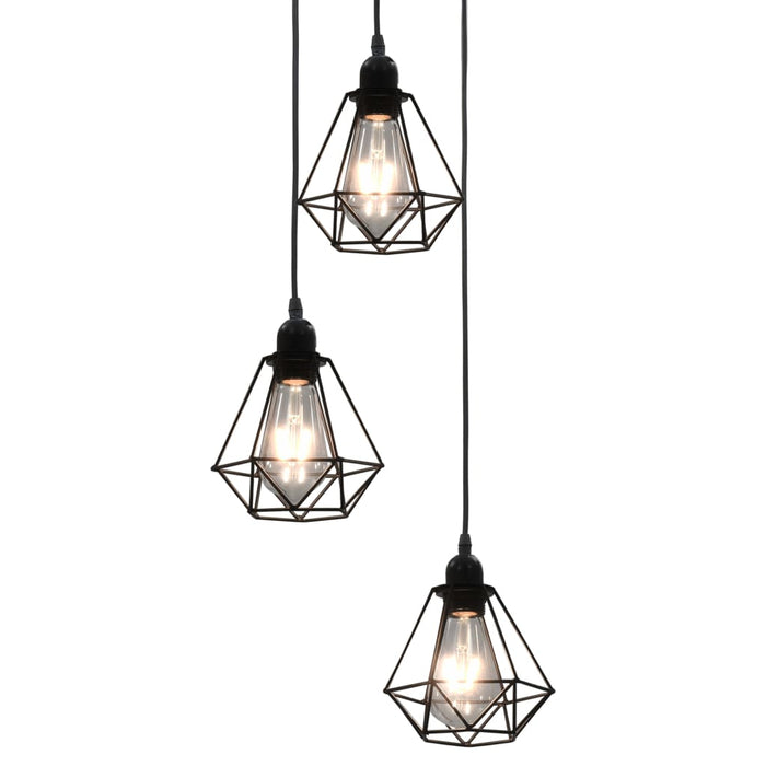 Deckenlampe Franz Diamant-Design Schwarz Hängelampe