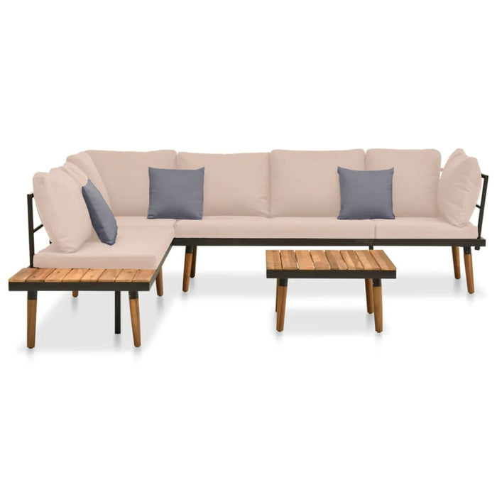 Garten-Lounge-Set Sabrina mit Auflagen aus Massivholz-Akazie Günstig und Versandkostenfrei auf Atiaro.com