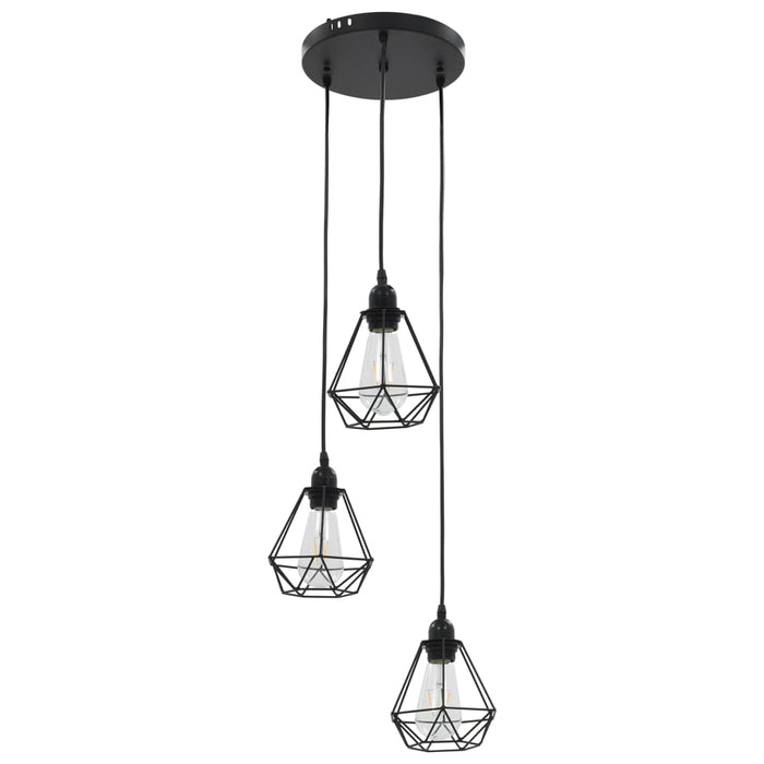 Deckenlampe Franz Diamant-Design Schwarz Hängelampe