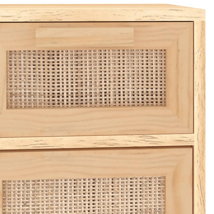 Sideboard Sarah Wiener Geflecht in Braun aus massiver Kiefer und Natur-Rattan