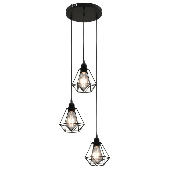 Deckenlampe Franz Diamant-Design Schwarz Hängelampe