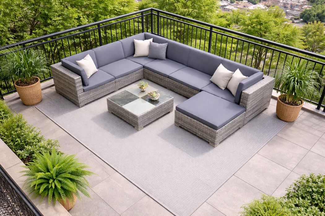 Garten-Lounge-Set Tilo mit Sitz- und Rückenpolstern und Loungetisch