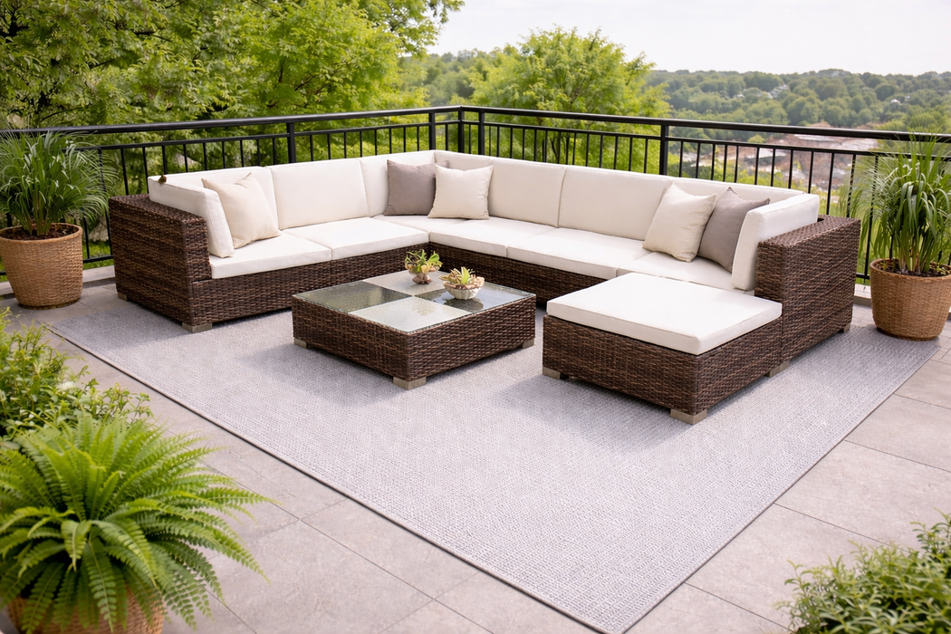 Garten-Lounge-Set Tilo mit Sitz- und Rückenpolstern und Loungetisch