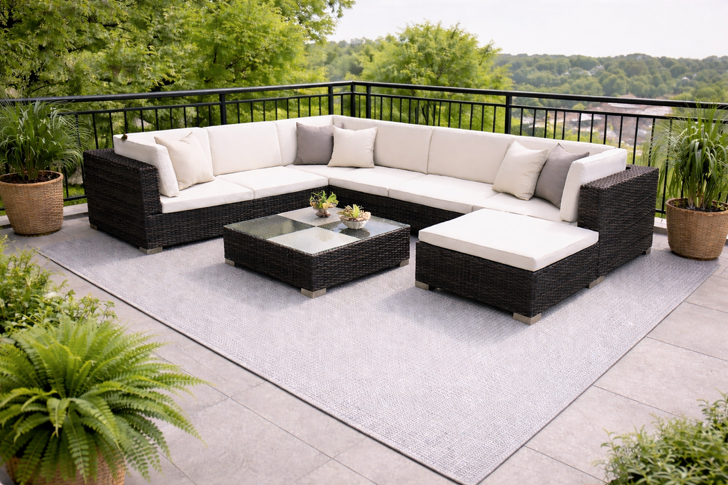 Garten-Lounge-Set Tilo mit Sitz- und Rückenpolstern und Loungetisch