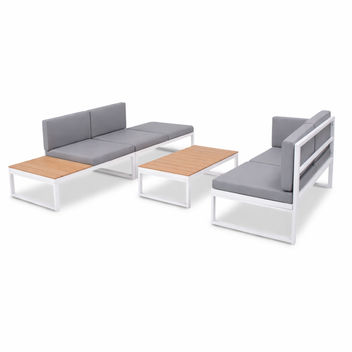 Garten-Lounge-Set Verona mit Auflagen Aluminium und WPC