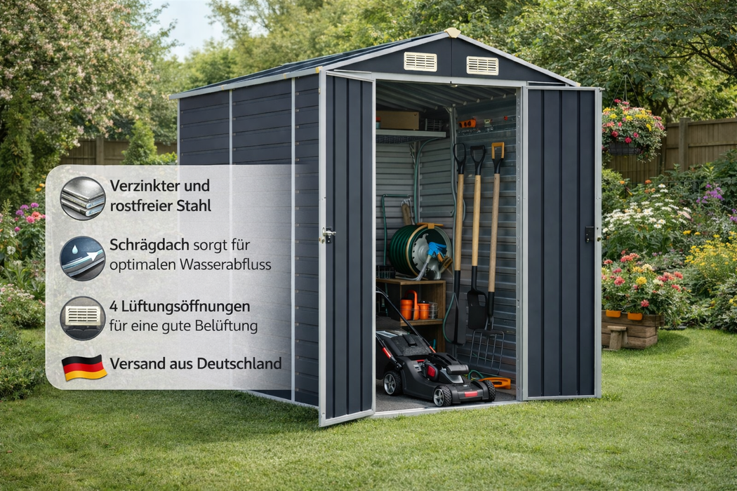 Gerätehaus AT-PRO in Anthrazit Metall