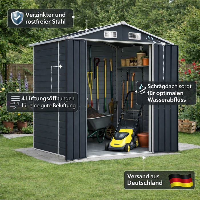 Gerätehaus AT-PRO in Anthrazit Metall