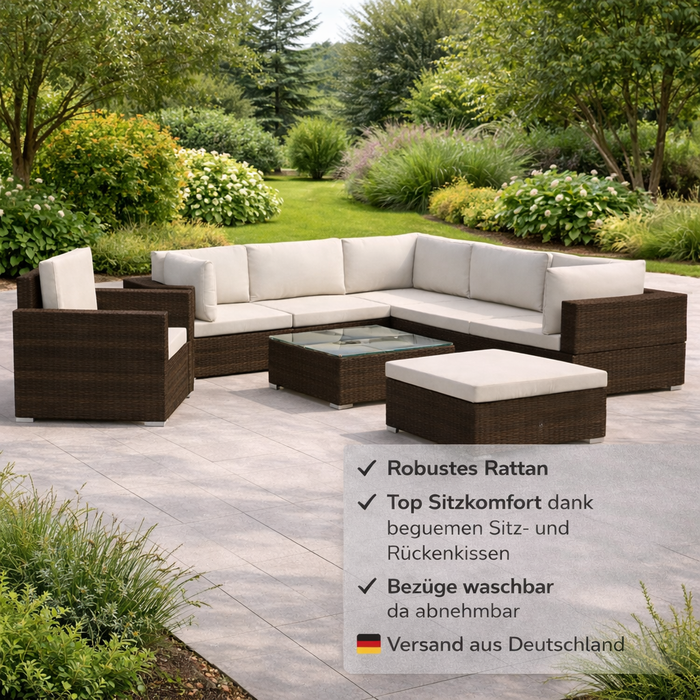 Gartenlounge Laguna mit Auflagen Poly Rattan