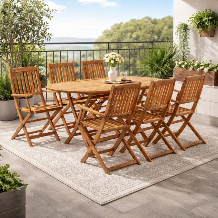 Garten-Essgruppe Akazio Massivholz-Akazie