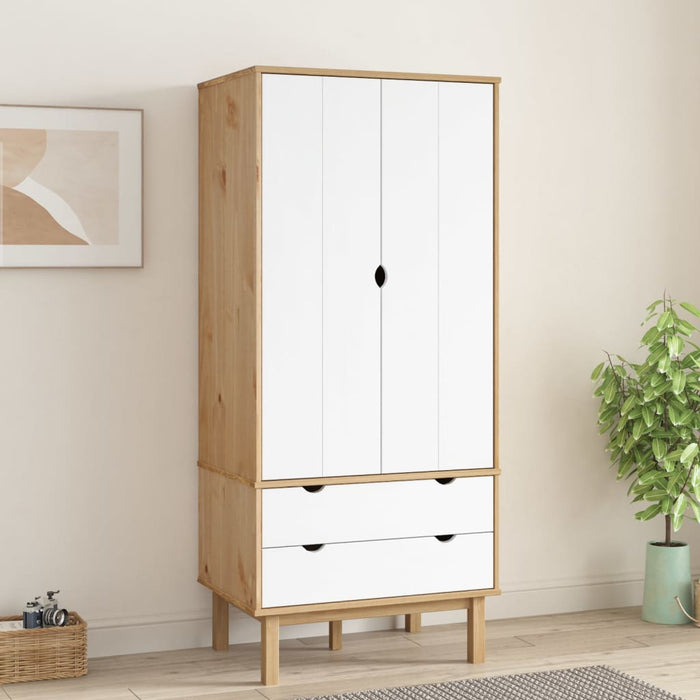 Kleiderschrank Emma aus massivem Akazienholz 172cm Höhe