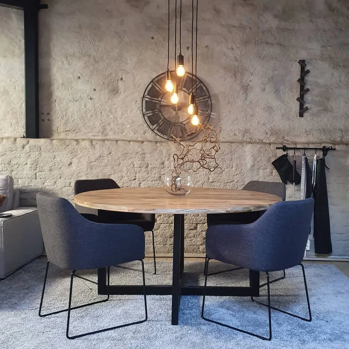 Rundtisch Esstisch VENLO aus Mangomassivholz Wohnstill Industrial