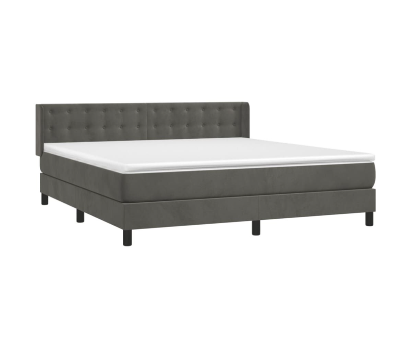 Boxspringbett Kairo mit Matratzenauflage (Topper) in Dunkelgrau oder Schwarz