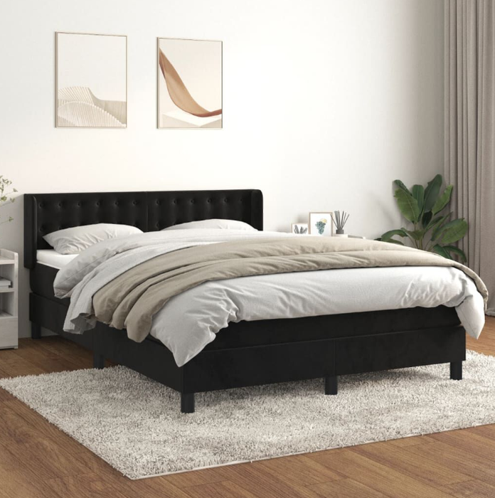 Boxspringbett Kairo mit Matratzenauflage (Topper) in Dunkelgrau oder Schwarz