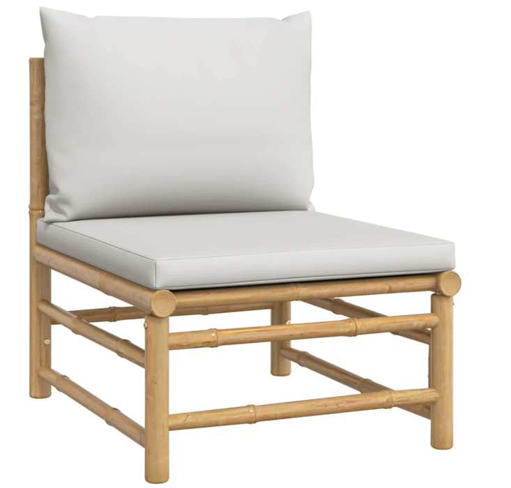 Garten-Lounge-Set Katalania mit Kissen in Taupe oder Hellgrau Bambusholz
