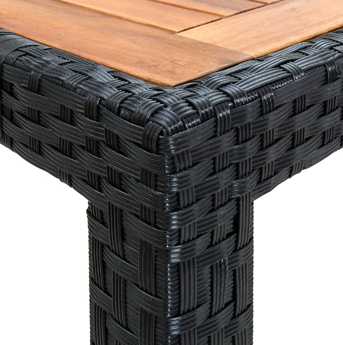 Garten-Essgruppe Linda mit Auflagen Poly Rattan Schwarz