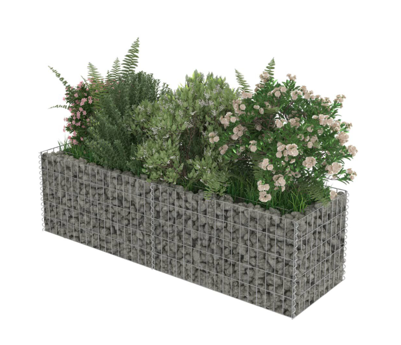 Gabionen-Hochbeet Marina Gabionenwand aus verzinktem Stahl