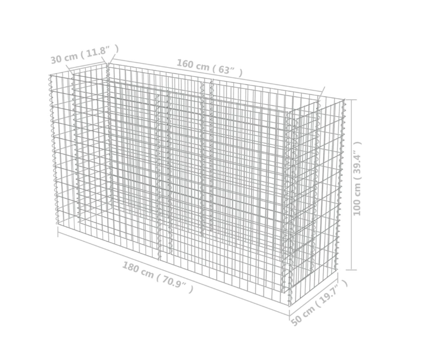 Gabionen-Hochbeet Marina Gabionenwand aus verzinktem Stahl