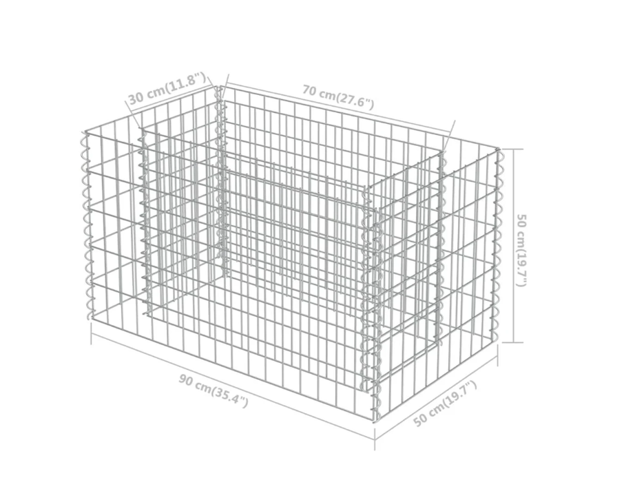 Gabionen-Hochbeet Marina Gabionenwand aus verzinktem Stahl