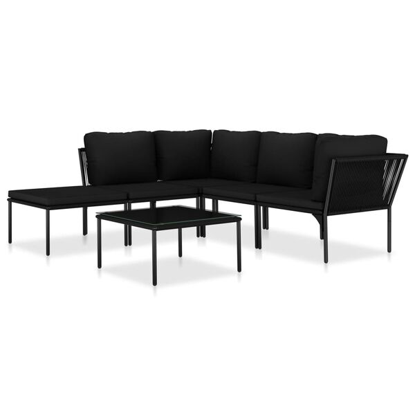 Gartenlounge Miriam mit Auflagen und Esstisch in Schwarz 429.99 € Sale Kostenloser Versand