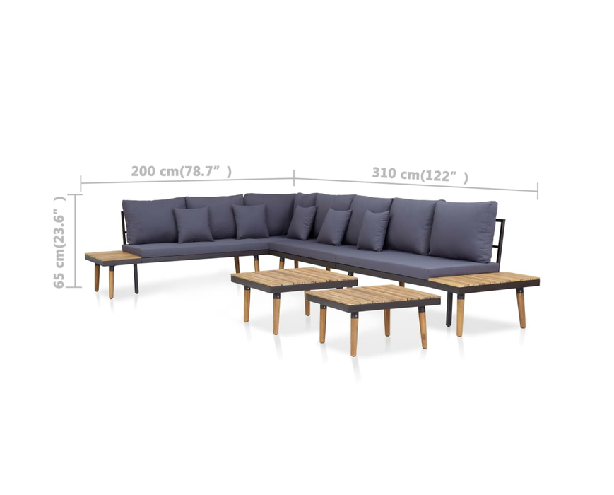 Gartenlounge Sabrina XL aus massivem Akazienholz
