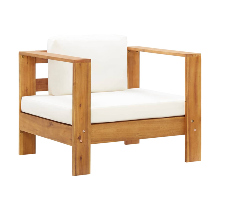 Lounge-Set Vinona mit Esstisch, Sitzpolstern und Rückenkissen (Extra Dicke Polster & Kissen) aus massivem Akazienholz