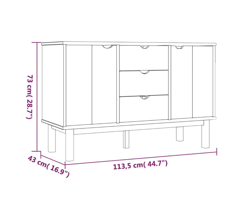 Sideboard Milano aus Massivholz