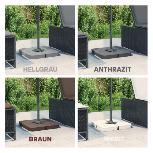 Sonnenschirm Sunshine-Pro 350cm Spannweite (Aufgeklappt) 268cm Hoch + Gratis Ständer & Bodenplatten 100Kg