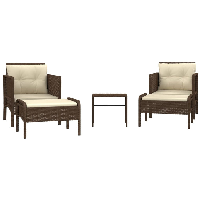 Gartenlounge-Set Hannes mit Auflagen, Tisch und Fußablage 2-teilig