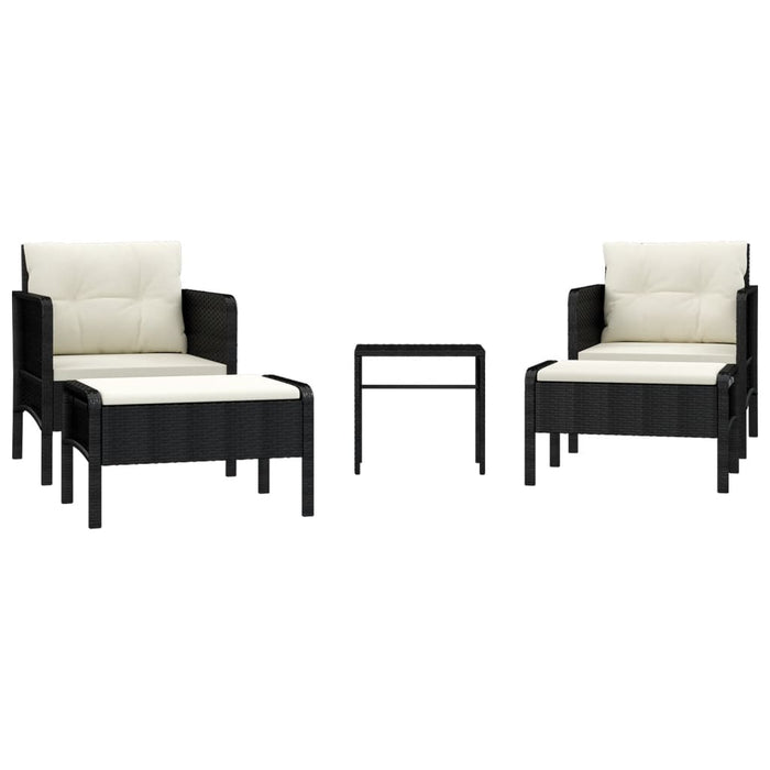Gartenlounge-Set Hannes mit Auflagen, Tisch und Fußablage 2-teilig