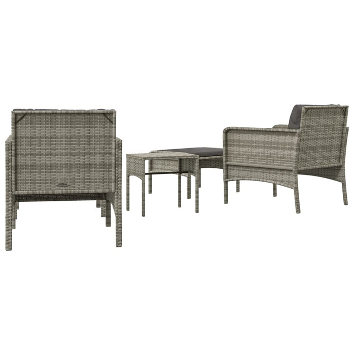 Gartenlounge-Set Hannes mit Auflagen, Tisch und Fußablage 2-teilig