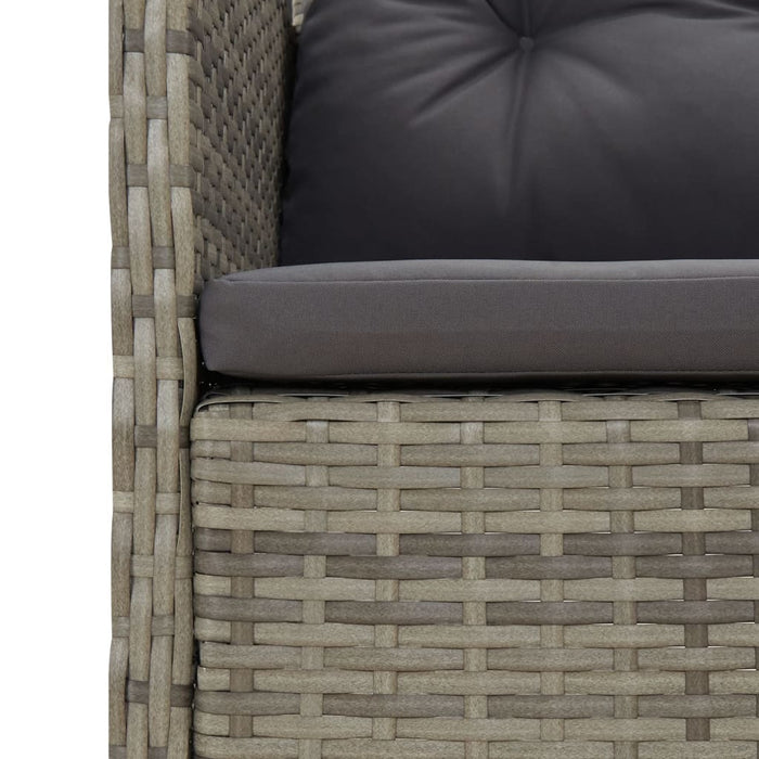 Gartenlounge-Set Hannes mit Auflagen, Tisch und Fußablage 2-teilig
