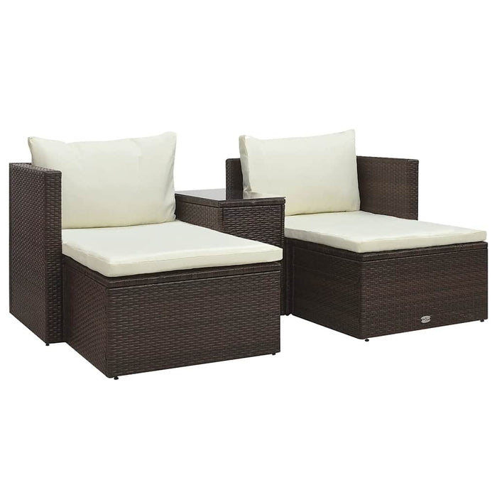 Garten-Lounge-Set Hamburg mit Auflagen Poly Rattan Grau (In zwei Farben erhältlich)