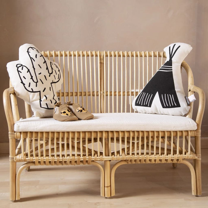 CHILDHOME Kinderbank mit Kissen Montana Rattan